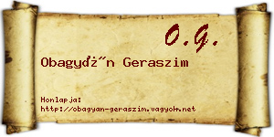Obagyán Geraszim névjegykártya